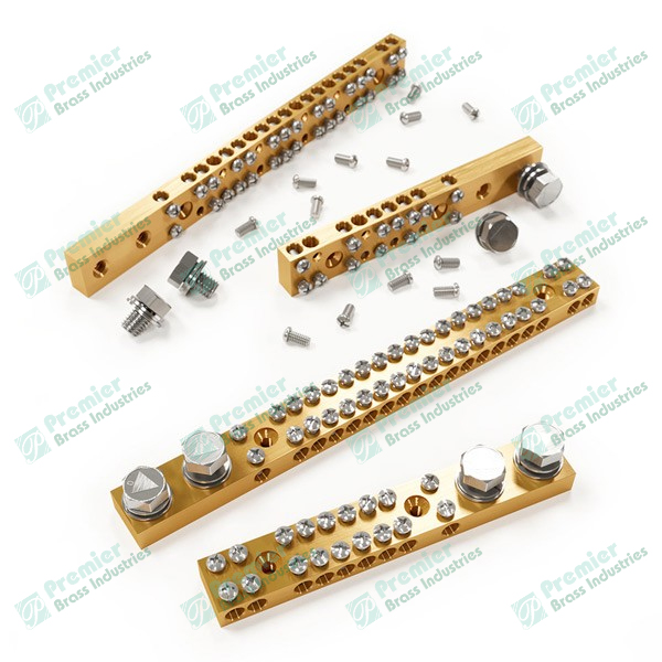 Premium Brass Terminal Bars for Electrical Panels – Export Quality High-Conductivity Brass Terminal Bars for Electrical Panels with Custom Holes and Plated Screws – Export Quality