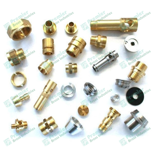 Precision brass automobile parts including fuel fittings, brake washers, banjo bolts, and automotive components manufactured for global export