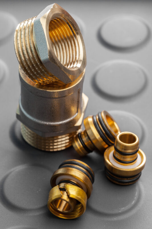 Brass gas fittings with threaded connectors and sealing rings for LPG and CNG industrial gas systems Netherlands